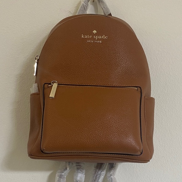 Kate Spade Leila Medium Dome Backpack Pebbled Leather Warm Ginger NWOT - Picture 3 of 11